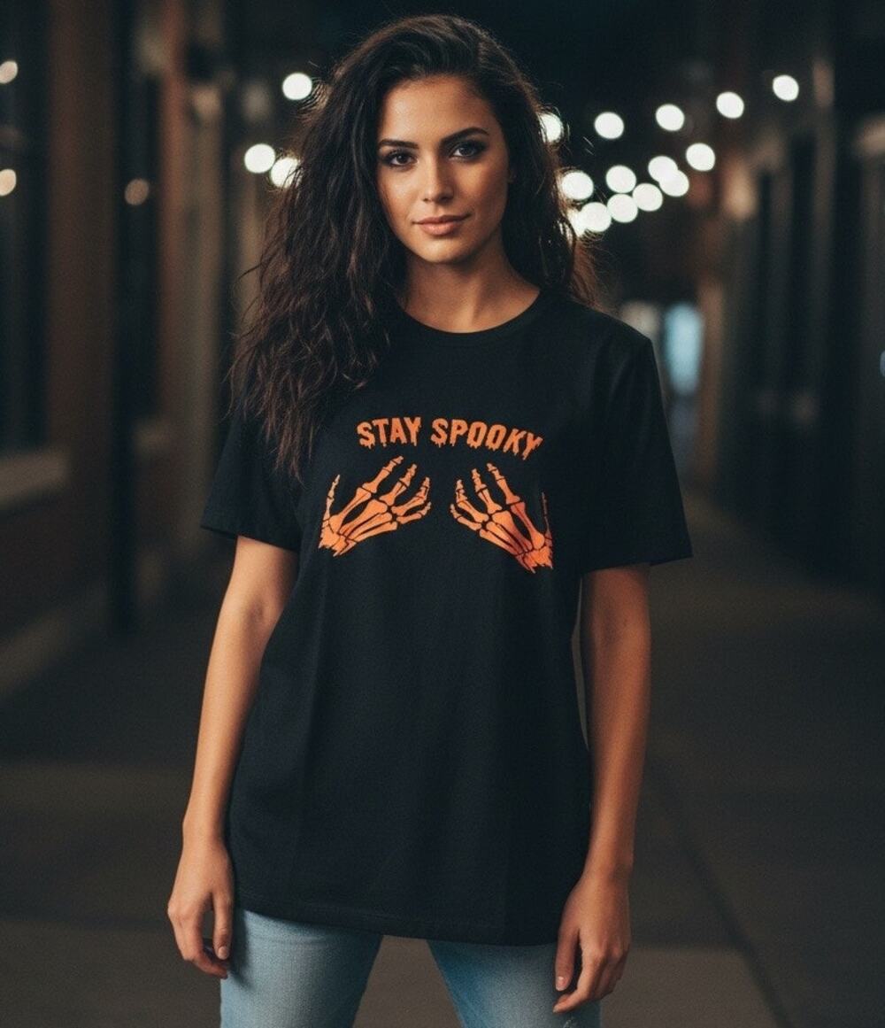 Stay Spooky Skeleton Hands Tee